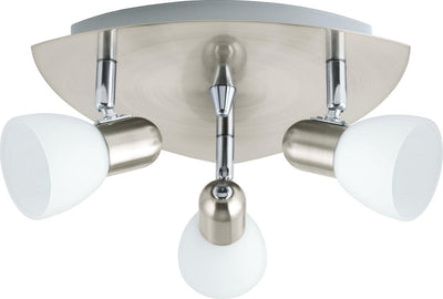 Eglo enea - spots de plafond - 3 lumières - nickel mat - blanc