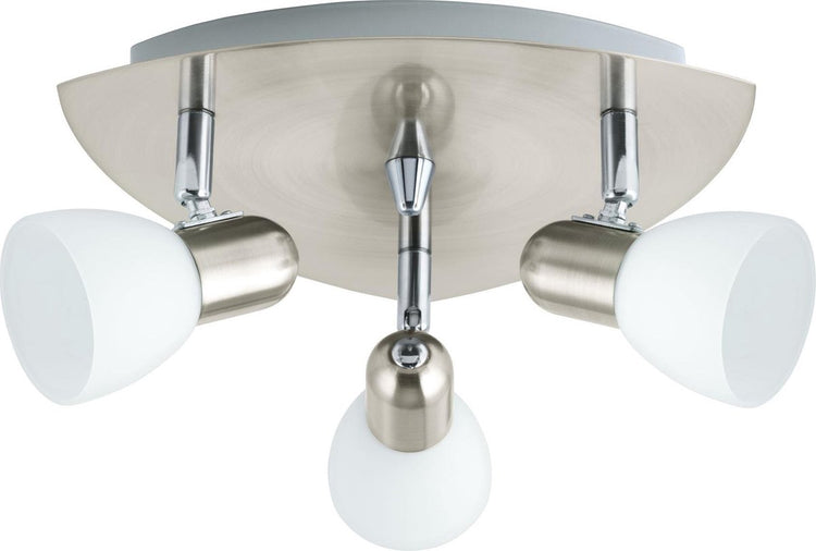 Eglo enea - spots de plafond - 3 lumières - nickel mat - blanc