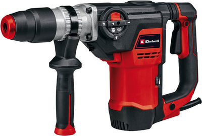 Marteau perforateur électrique Einhell te-rh 40 3f - 1050 w - nombre de coups : 4 100 min - 10 ans - sds-max - 3 fonctions : perçage à percussion, burinage avec et sans fixation par burin - incl. burin plat et burin pointu - incl. cas