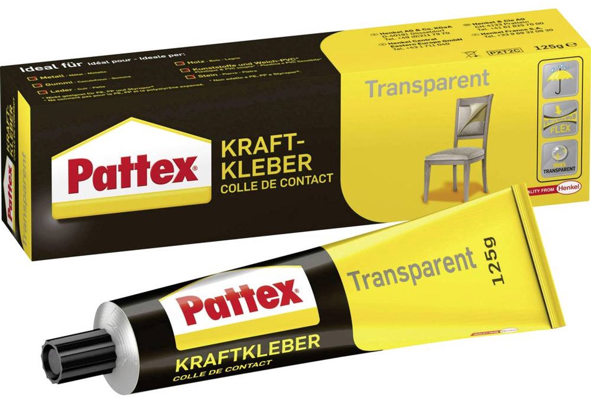 Adhésif de contact transparent Pattex pxt2c 125 g