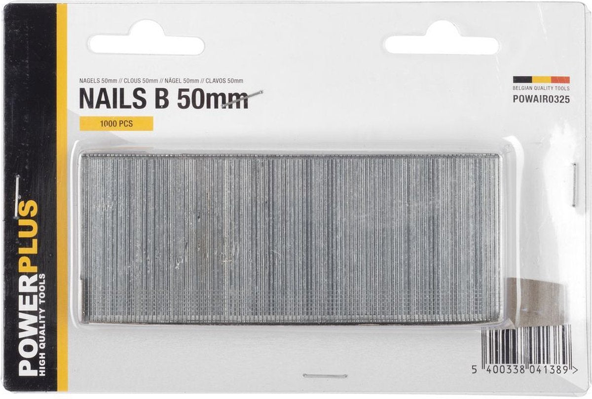 Agrafes Powerplus powair0325 - pour agrafeuse-agrafeuse - type b - 50mm - 1000 pièces