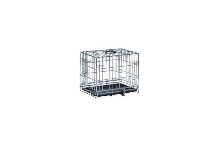 Beeztees cage pour chien xs - banc - 2 portes - pliable - galvanisé - 49x36x40 cm