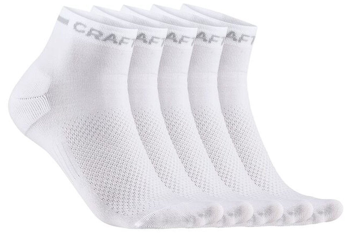 Craft active mid sock lot de 5 chaussettes de sport unisexes - blanc