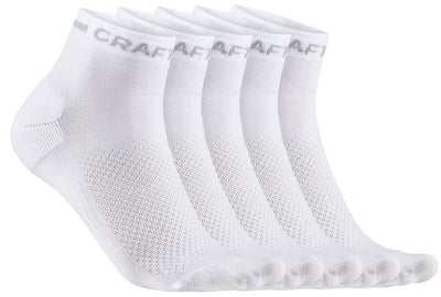 Craft active mid sock lot de 5 chaussettes de sport unisexes - blanc