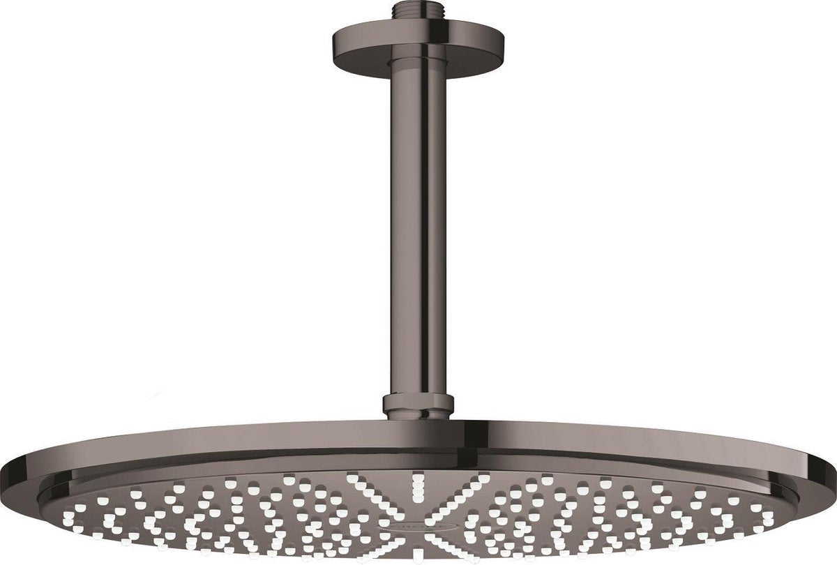 Douche de tête cosmopolite Grohe rainshower - douche à effet pluie ø 31 cm - avec bras de douche au plafond - graphite dur (anthracite)
