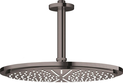 Douche de tête cosmopolite Grohe rainshower - douche à effet pluie ø 31 cm - avec bras de douche au plafond - graphite dur (anthracite)