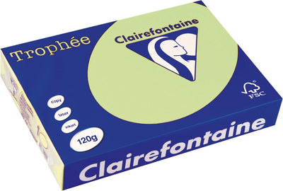 Clairefontaine trophée pastel, papier coloré, a4, 120 g, 250 feuilles, vert