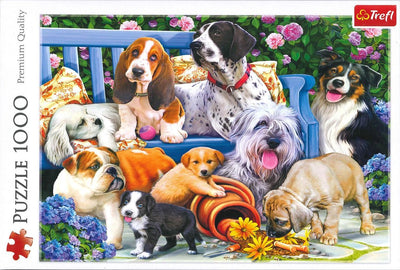 Rencontrez des chiens dans le jardin, puzzle 1000 pièces