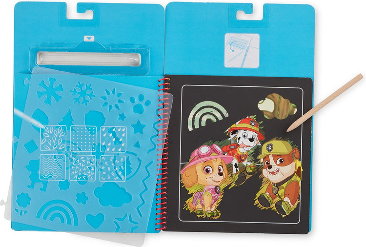 Melissa Doug Paw Patrol Scratch Art Pad - Bloc-notes d'activité Skye pour les déplacements (10 scènes)