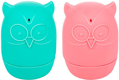 Eddy toys jouets de bain 2 pièces - animaux à presser en silicone - jouets de bain à presser et à gicler - hibou - à partir de 3 ans