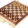 Petit pied d'échecs en bois et backgammon
