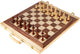 Petit pied d'échecs en bois et backgammon