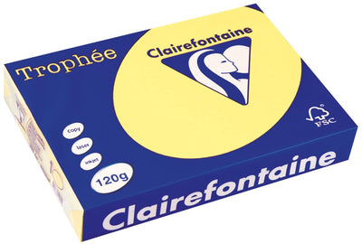 Clairefontaine trophée pastel a4 jaune citron 120 g 250 feuilles