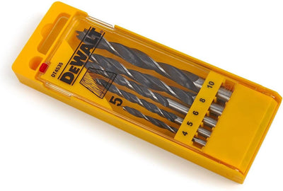 Cassette d'accessoires Dewalt, 5 pièces, foret hélicoïdal à bois (ø4mm-10mm) - dt4535-qz