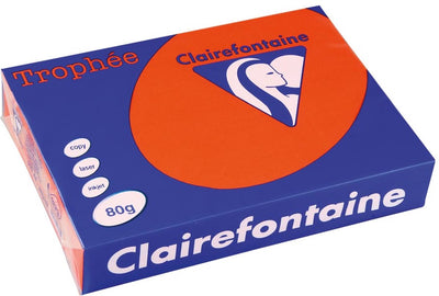 Clairefontaine trophée intense, papier coloré, a4, 80 g, 500 feuilles, rouge cardinal