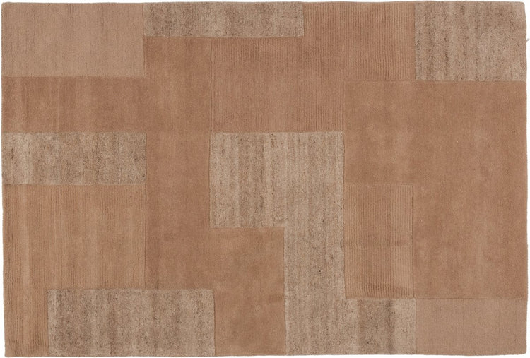 Tapis Woood noven tissé main - laine - sable - 170x240 cm