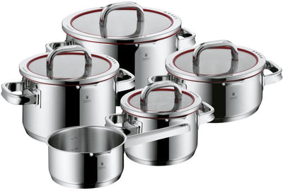 Wmf function4 - set de casseroles - 5 pièces - adapté à l'induction - acier inoxydable - avec couvercle