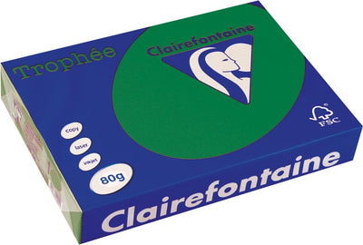 Clairefontaine trophée intense, papier coloré, a4, 80 g, 500 feuilles, vert sapin