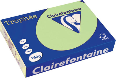 Clairefontaine trophée pastel, papier coloré, a4, 160 g, 250 feuilles, vert
