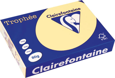 Papier coloré Clairefontaine trophée, a4, 80 g, 500 feuilles, jaune canari