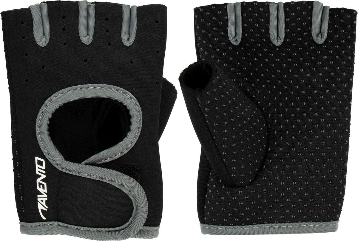 Avento gants de fitness néoprène - noir gris - L XL