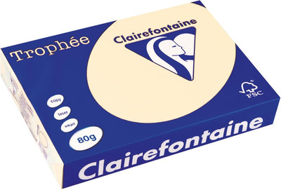Papier coloré Clairefontaine trophée, a4, 80 g, 500 feuilles, ivoire