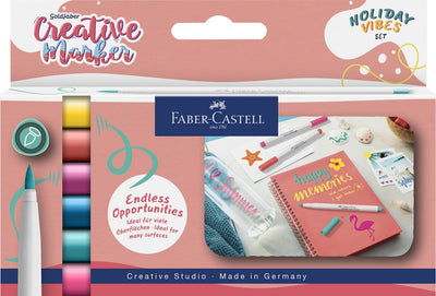 Marqueur Faber-castell - creative goldfaber - pinceau point b - définir des ambiances de vacances - fc-161013
