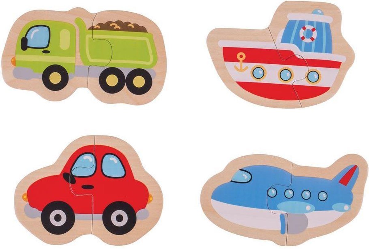 Puzzles Bigjigs en deux parties (transport).