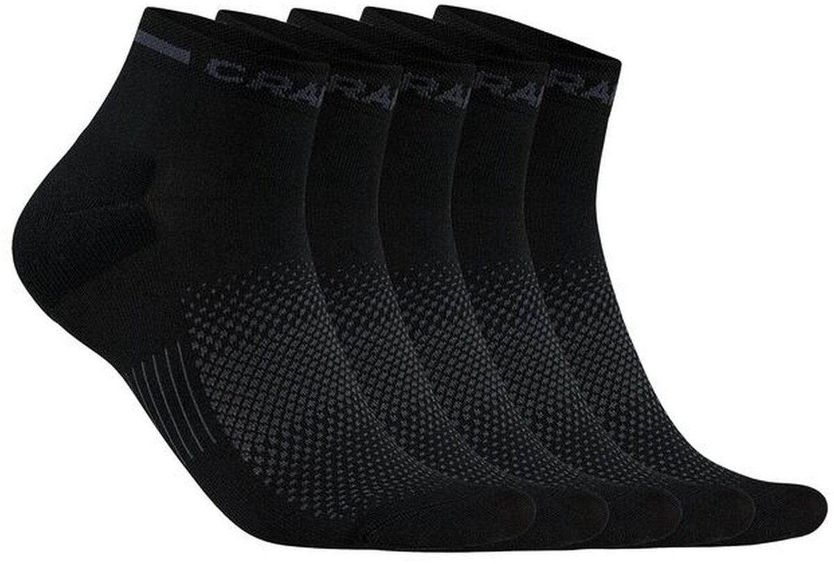 Craft active mid sock lot de 5 chaussettes de sport unisexes - noir
