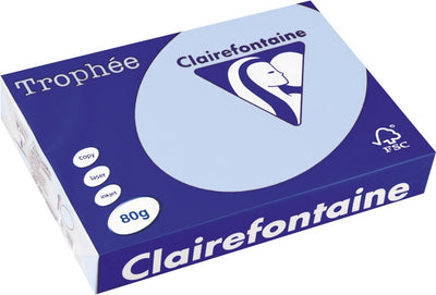 Papier coloré Clairefontaine trophée, a4, 80 g, 500 feuilles, bleu
