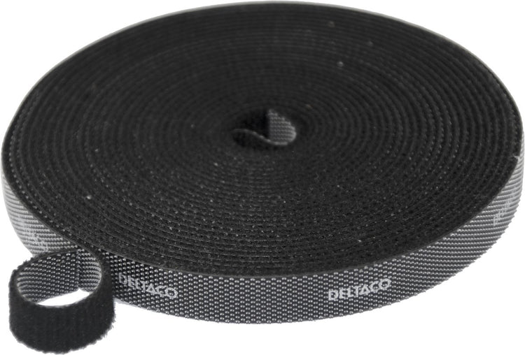 Deltaco cm05s serre-câble Velcro - 10mm x 5m - noir