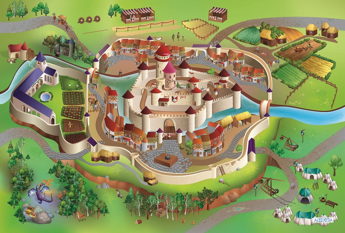 Achoka Play Robe Castle Moyen Âge, 100x150 cm