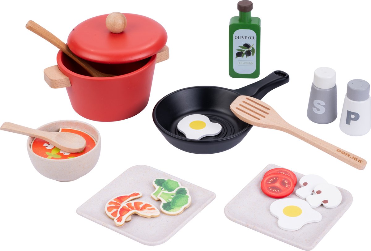 Dorjee ensemble de jeu de cuisine en bois