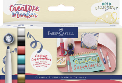 Faber-castell - marqueur - creative goldfaber - pointe biseautée c - set de lettrage doux - fc-160906