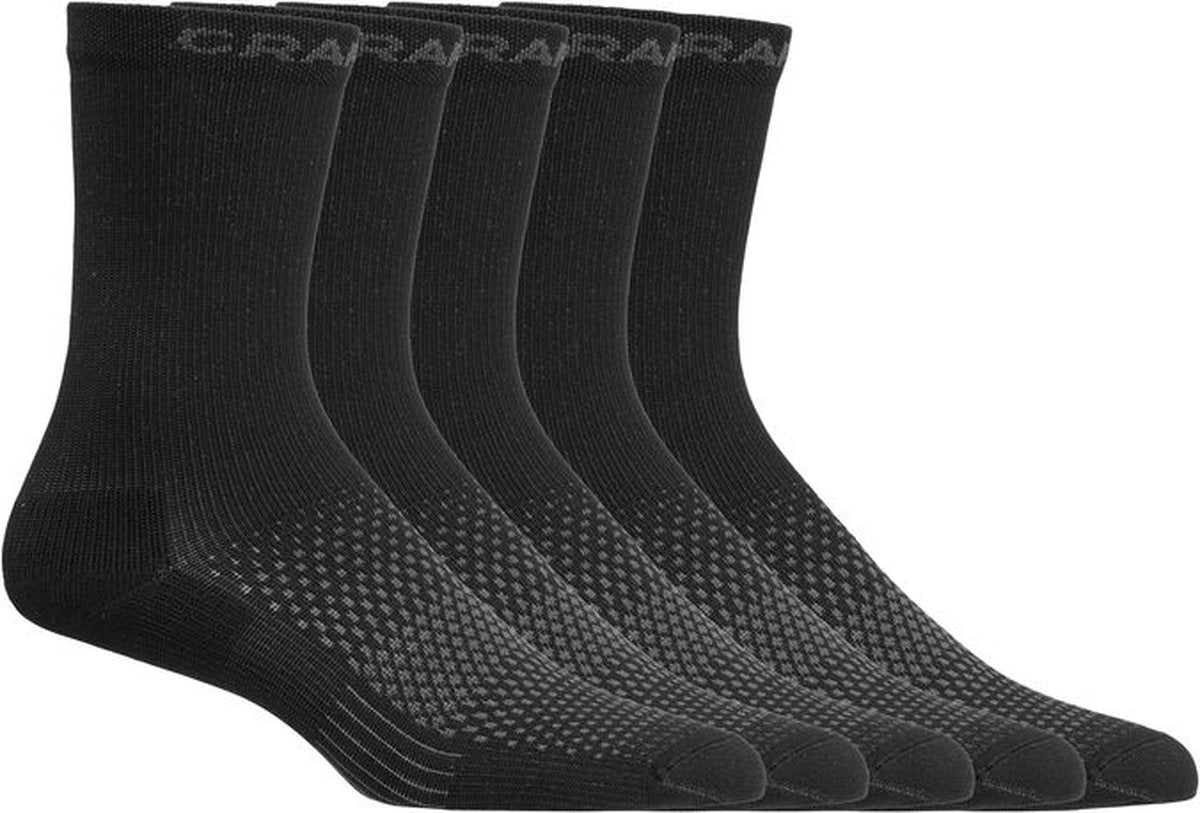 Craft active high sock lot de 5 chaussettes de sport unisexes - noir