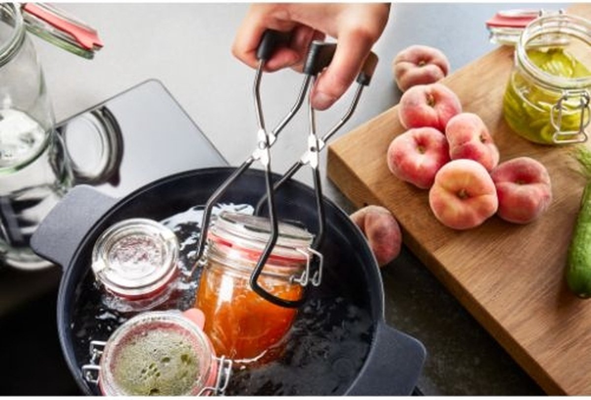 Pince à four Gefu fixit - pince de cuisine en acier inoxydable pour plats chauds au four