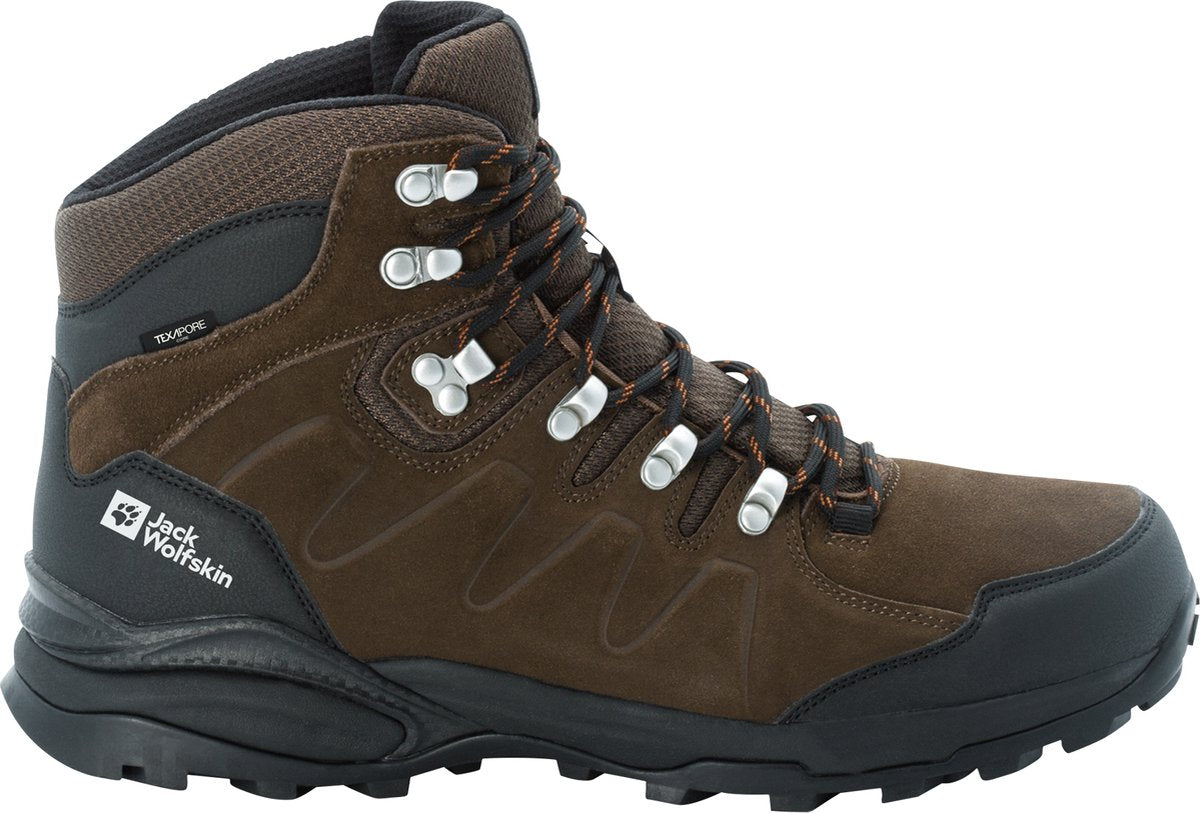 Jack wolfskin chaussures de randonnée refugio texapore mid m pour homme - marron fantôme - taille 44