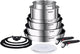 Tefal ingenio emotion set de poêles - 13 pièces - set de poêles à induction - avec couvercles - acier inoxydable - empilable - convient à toutes les sources de chaleur