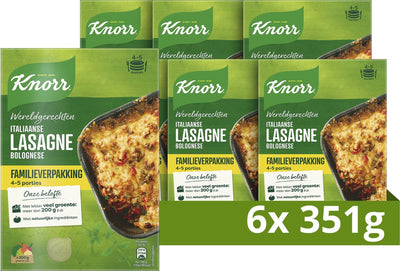 Knorr World Dishes lasagne bolognaise xxl - Italienne - 6 x 351 g - pack économique