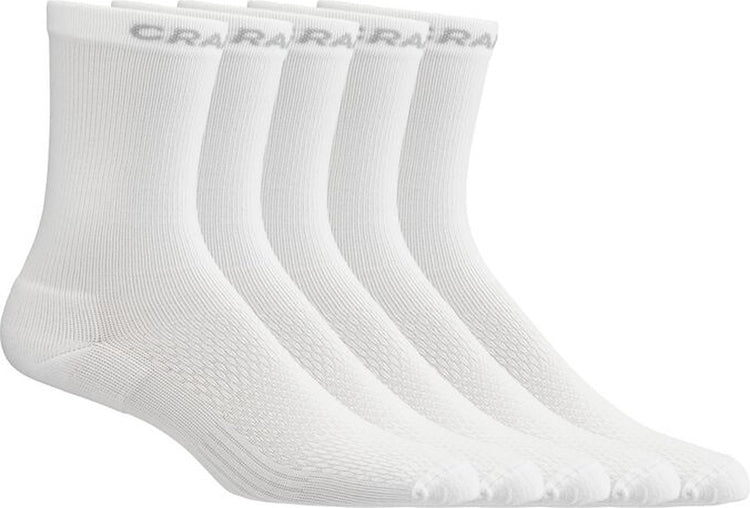Craft active high sock lot de 5 chaussettes de sport unisexes - blanc