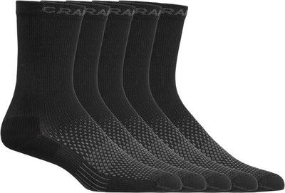 Craft active high sock lot de 5 chaussettes de sport unisexes - noir