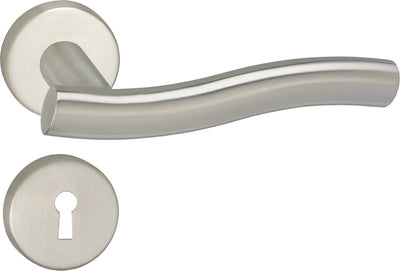 Poignée de porte Impresso - chester - pour l'intérieur - ronde avec rosace à clé ronde - acier inoxydable - 2 pièces