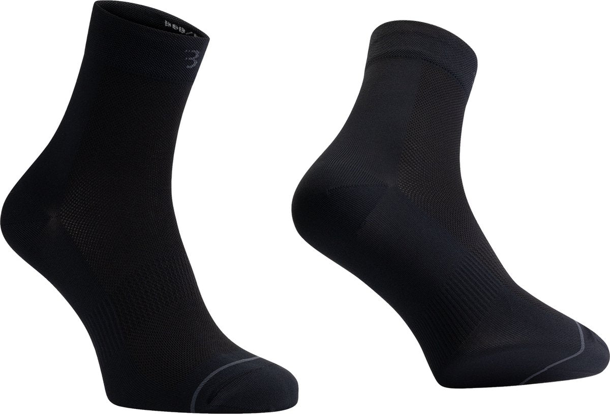 Bbb chaussettes de cyclisme noires - 3 paires - longueur : 13 cm - chaussettes de cyclisme durables été - taille 44 47 - chaussettes de cyclisme hommes et femmes - combifeet bso-20
