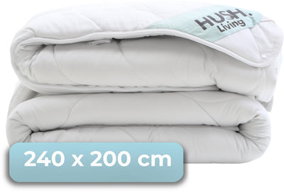Faire taire. living hush living - couette synthétique - 4 saisons - 240x200 cm - 200 g/m² + 300 g/m² fibre polyester de haute qualité - avec boucles de fixation - douce et légère