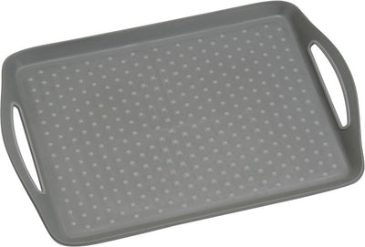 Plateau rectangulaire Kesper - plateau antidérapant - plateau profond avec antidérapant - avec poignées - 45,5 x 32 x 4,5 cm - couleur : gris