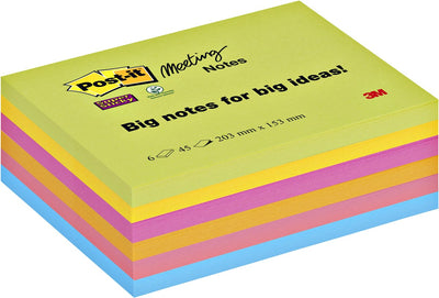 Post-it 3m 86456sseu papier à notes autocollant rectangle multicolore 45 feuilles autocollantes