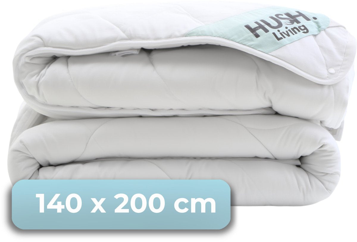 Faire taire. living hush living - couette synthétique - 4 saisons - 140x200 cm - 200 g/m² + 300 g/m² fibre polyester de haute qualité - avec boucles de fixation - douce et légère