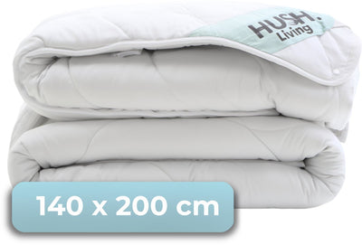 Faire taire. living hush living - couette synthétique - 4 saisons - 140x200 cm - 200 g/m² + 300 g/m² fibre polyester de haute qualité - avec boucles de fixation - douce et légère