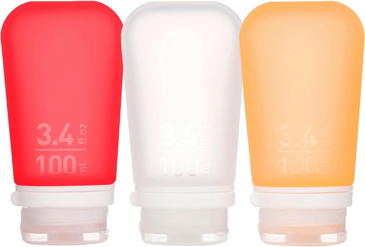 Human Gear - gotoob+ 3-pack - bouteille de voyage - bouteille - étanche - réutilisable - grand - 100 ml - orange rouge clair