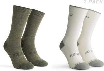 Rogelli chaussettes de cyclisme en laine mérinos - lot de 2 - vert taupe - 36 39